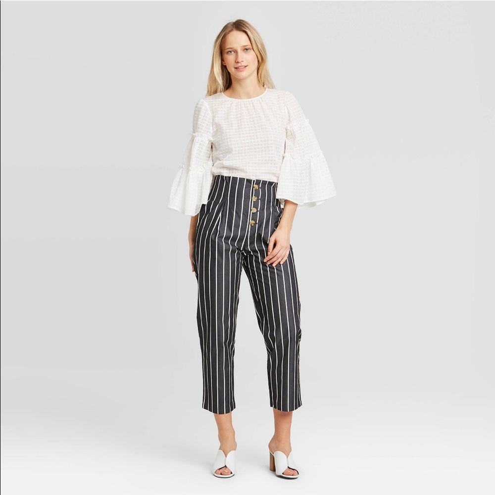 Stripper mid-rise  cropped  straight trousers